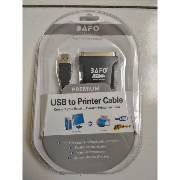 Kabel Converter Bafo Premium Original Usb To Lpt1 Parallel Printer