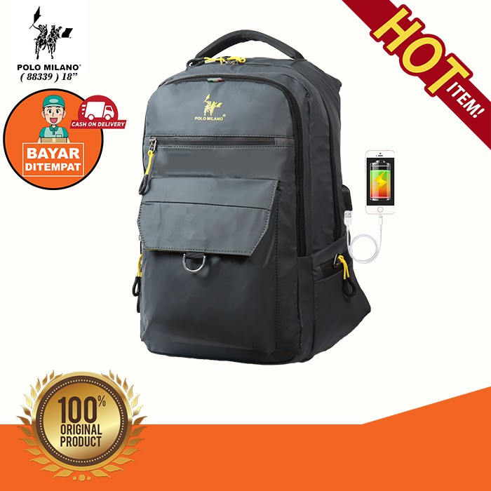 tas ransel pria terbaru import polo milano 88339 - tas ransel punggung pria - ransel laptop murah