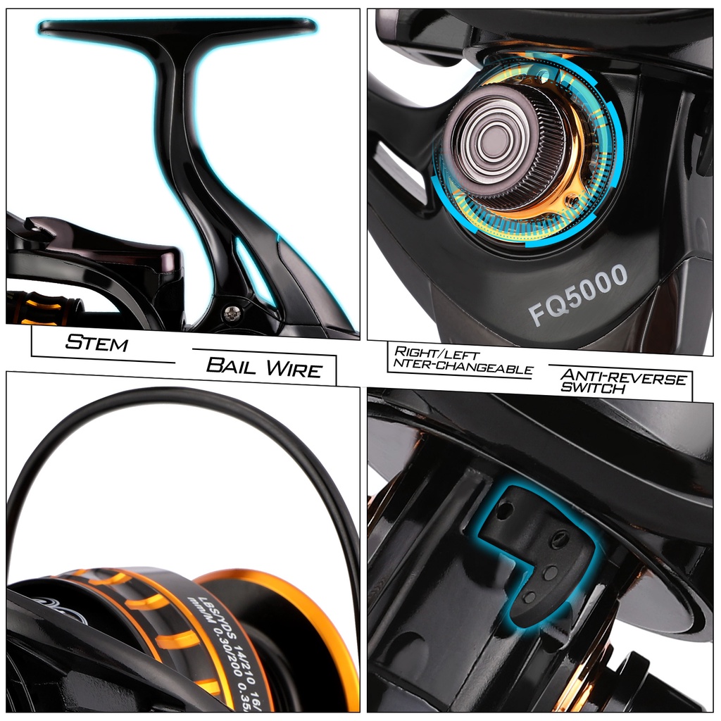 Sougayilang 1000-5000 Series Spinning Fishing Reel dengan Gratis Spool Cup 12 + 1BB Max Drag 30KG Super Strong Fishing Reel
