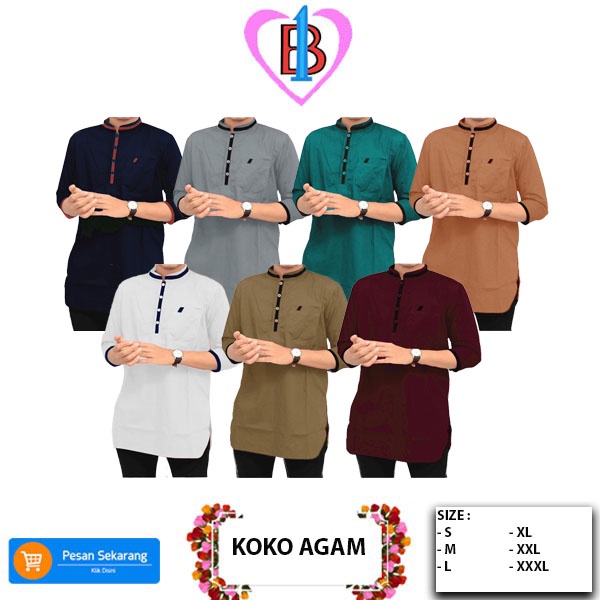 KOKO AGAM Baju koko Pria Termurah B1-Love 55709-57334-59277-61193-62270-66155 S,M,L,XL,XXL,XXXL