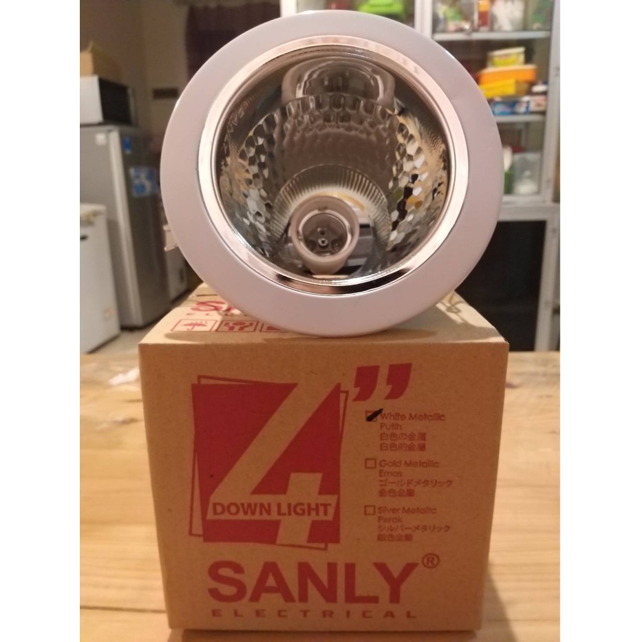 Downlight sanly 4&quot; putih dan silver