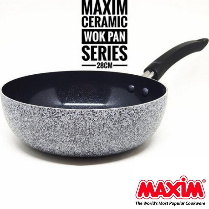 WAJAN PANCI KUALI PENGGORENGAN MAXIM NEOSTONE DEEP WOK 24 28 CM STIR FRY ANTI LENGKET AWET ORIGINAL