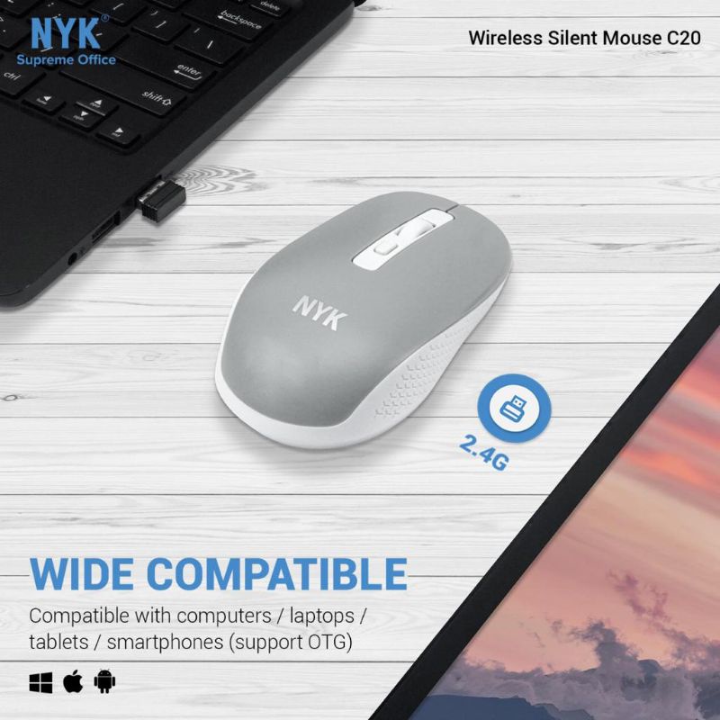 mouse wireless NYK Supreme C20 Mouse Wireless 2.4G Silent Click