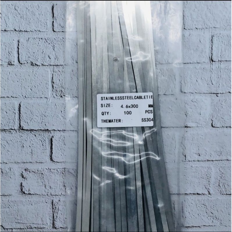 Kabel ties stainless 304 ukuran 4,6 x 300 mm isi 100 pcs