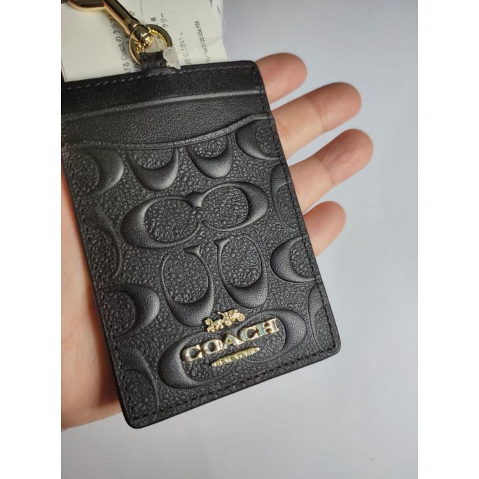 

BISA BAYAR DITEMPAT Coach ID lanyard in debossed Signature Black 73602 SALE Kode 584