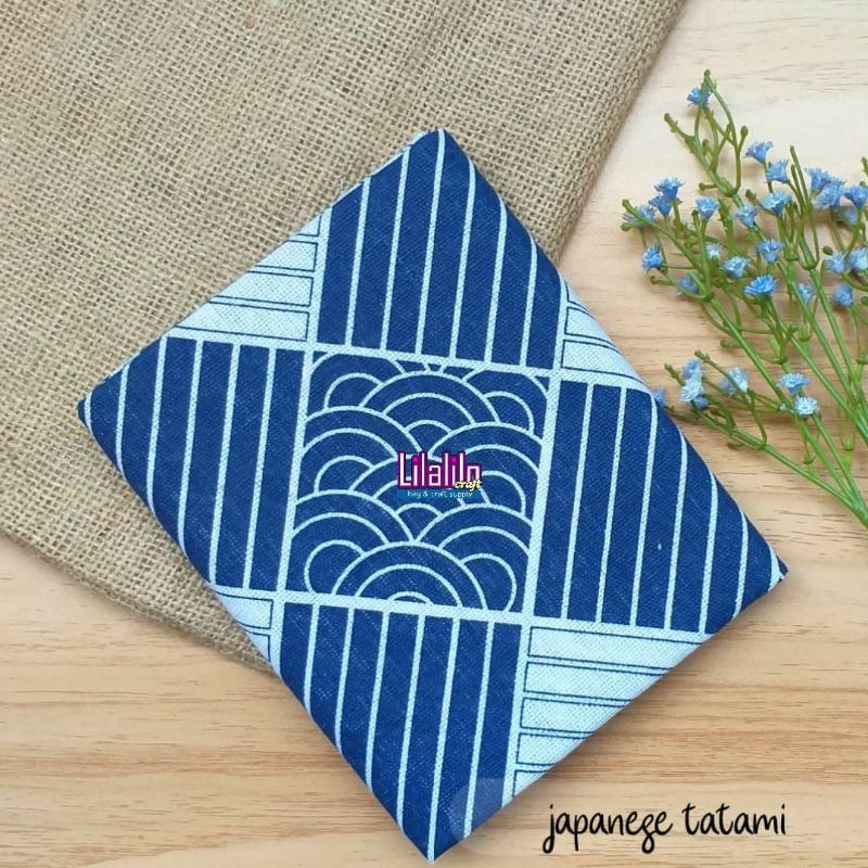 PROMO KANVAS LINEN JAPANESE FAN / JAPANESE WAVE / JAPANESE TATAMI / LINEN HOMEDECOR / LINEN FOR BAG