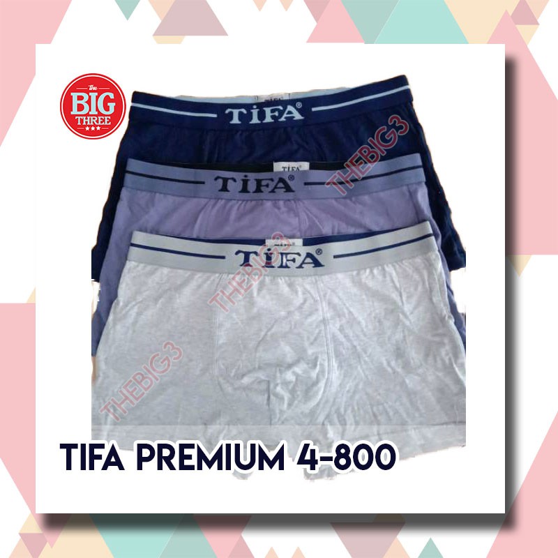 TIFA Celana Dalam pria Boxer - TIFA 4-800 Premium Romario - model Sporty katun SIZE M L XL Cd