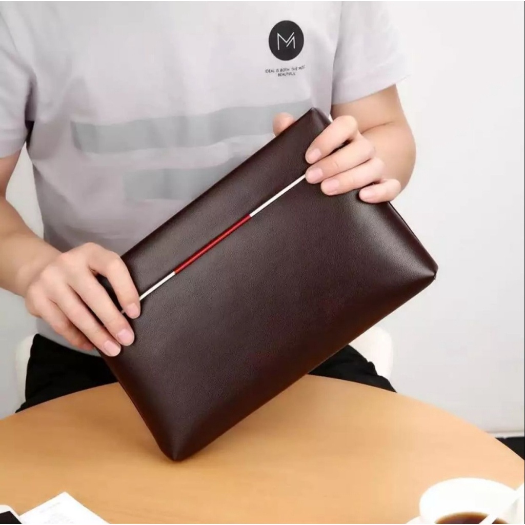 Tas Clutch PU Leather Bag Pria for Business Dompet Handbag Tas Clutch Pegangan Pria Elegant new 2022