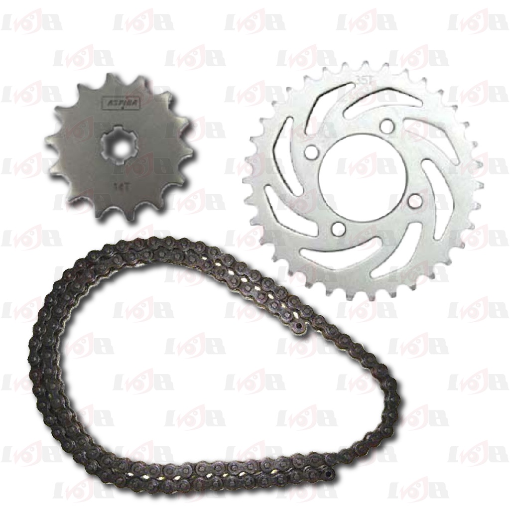 Aspira GearSet Smash Lama Shogun 125 Kode NKIT Drive Chain Rantai Roda Gir Depan Gear Belakang Motor