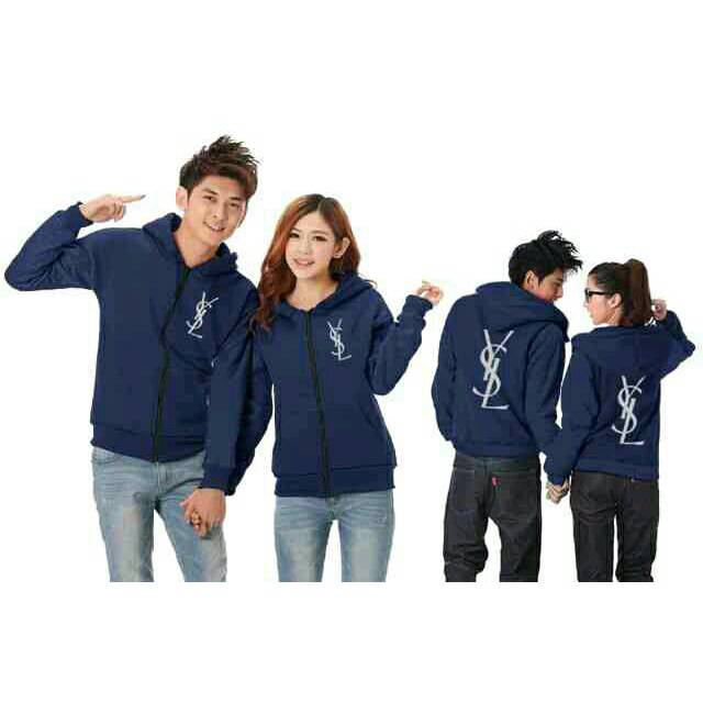 Couple jaket hoodie ysl navy babyterry