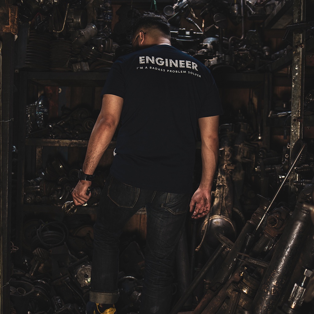 REISEN GEAR - ENGINEERING | KAOS BAHAN 100% KATUN DINGIN MODEL ENGINEER BAHAN NYAMAN COCOK UNTUK KAOS KERJA DAN KAOS SEHARI HARI JENIS COTTON COMBED 24S