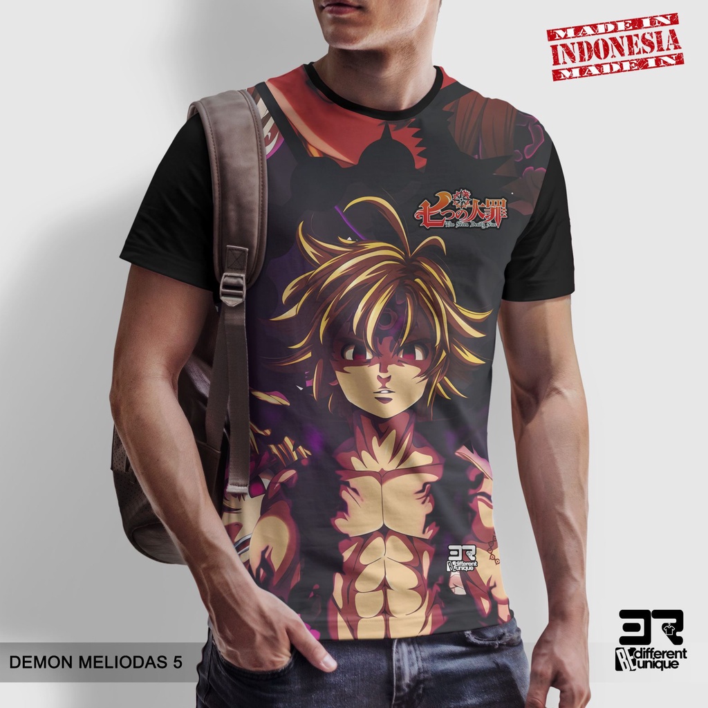 [ COD ] KAOS PRINTING GAMBAR ANIME Nanatsu no Taizai DEMON MELIODAS 5 - BAJU KARTUN ANIMASI MANGA Se