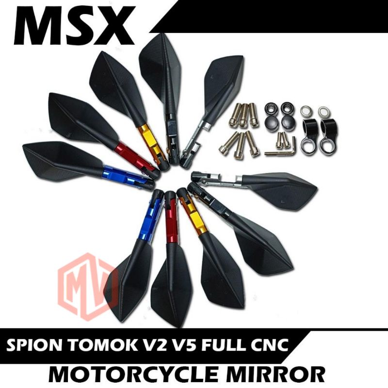 KACA SPION MOTOR SPION VARIASI MOTOR KACA BIRU  SPION TOMOK BAHAN FULL CNC COCOKNUNTUK SEMUA JENIS MOTOR MIO BEAT SCOOPY NMAX PCX AEROX VARIO 125 VARIO 150 VARIO 160 DLL