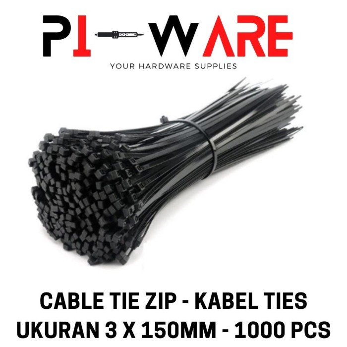 

Kabel Tis Isi 1000 Pcs Ukuran 15cm / 3 x 150mm Nylon Cable Tie Ties