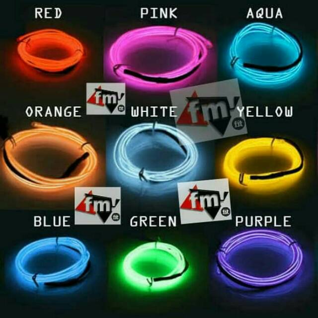 Fm fit (dari jakarta) elwire el wire lampu led neon strip dekorasi pesta kamar baju