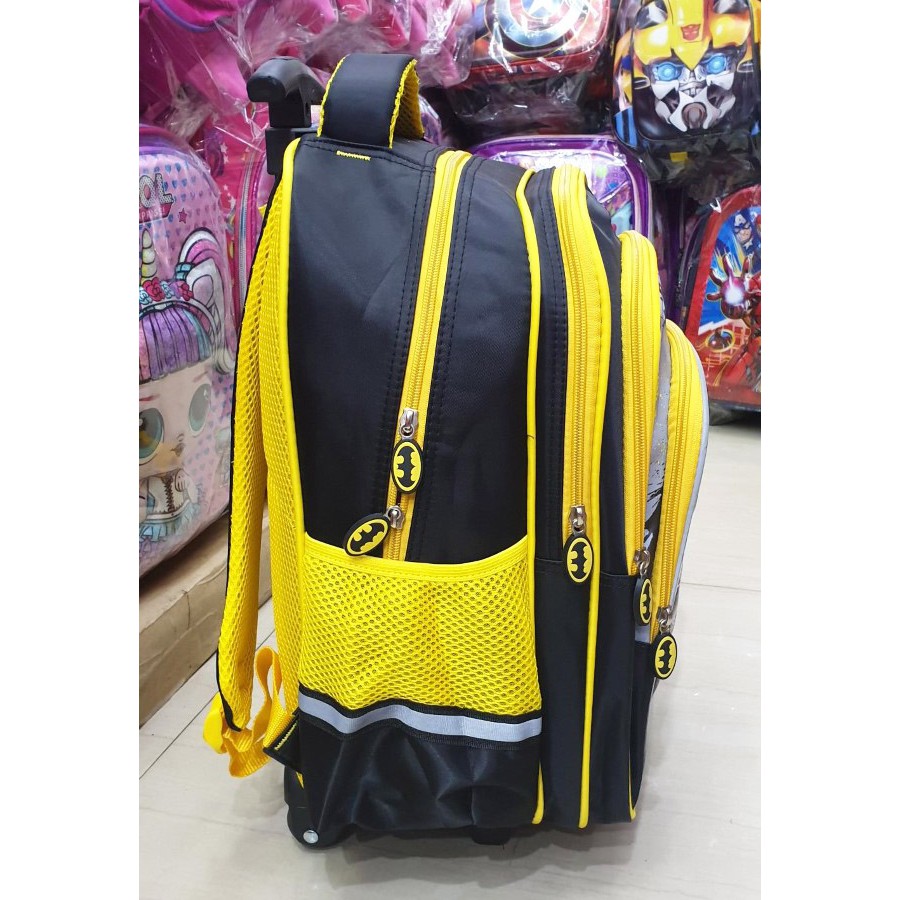 TAS DORONG TROLLEY ANAK SEKOLAH SD LAKI LAKI GAMBAR JAGOAN ROBOT SUN TIMBUL 4RESLETING IMPORT