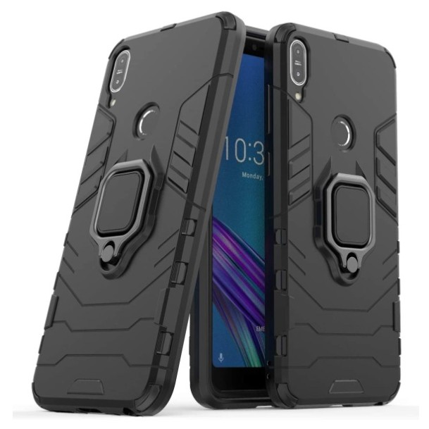 TOKO5G Casing Hardcase Asus Zenfone Max Pro M1 Case Cover Iron Armor Plus Ring
