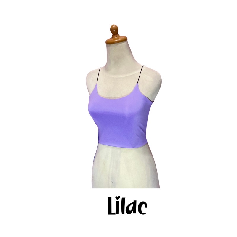 Tanktop Crop Bentuk U Tali Spaghetti-5