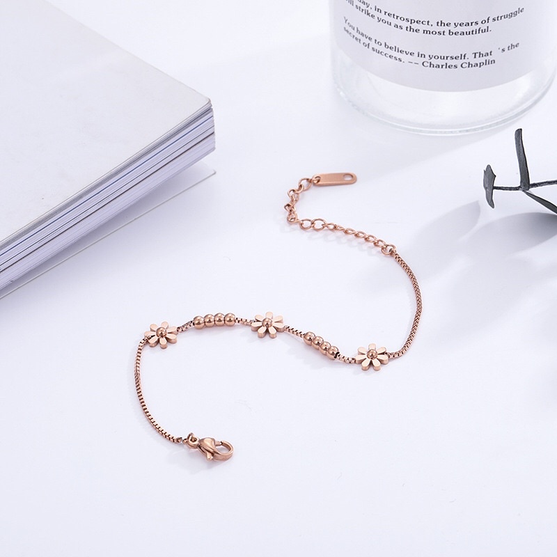 Gelang Titanium Bunga Daisy Mix Biji Lada