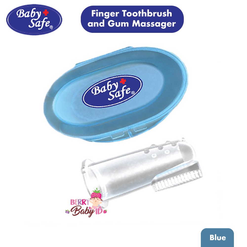 Baby Safe Finger Toothbrush dan Gum Massager Sikat Gigi Bayi Silikon BBS061 Berry Mart