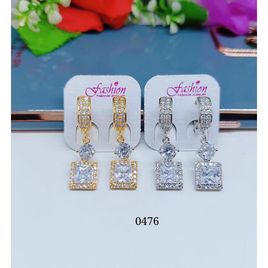 Anting xuping permata lapis emas perhiasan fashion 0472-0475