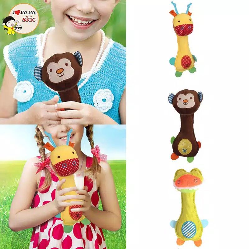Mainan bayi rattle stick animal / baby toys rattle / mainan edukasi bayi