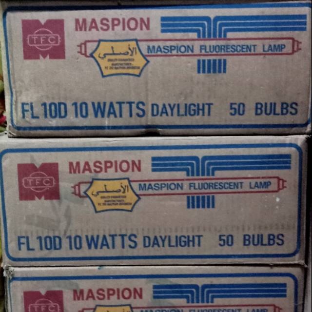 Lampu TL Maspion 10watt / Lampu TL 10watt Maspion isi 50pcs per dus