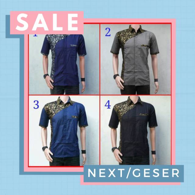 Kemeja Kombinasi Batik Eksklusif