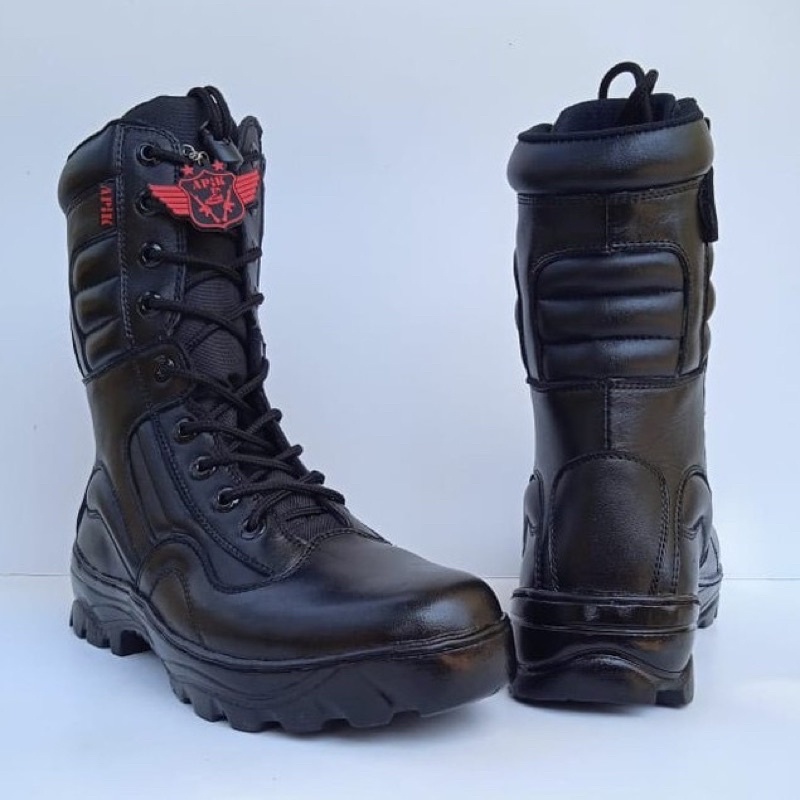 SEPATU PDL LGR RJR APIK BAHAN KULIT SAPI ASLI SEPATU PDL DINAS LAPANGAN TNI POLRI SECURITY SATPAM SEPATU BOOTS PRIA DAN WANITA