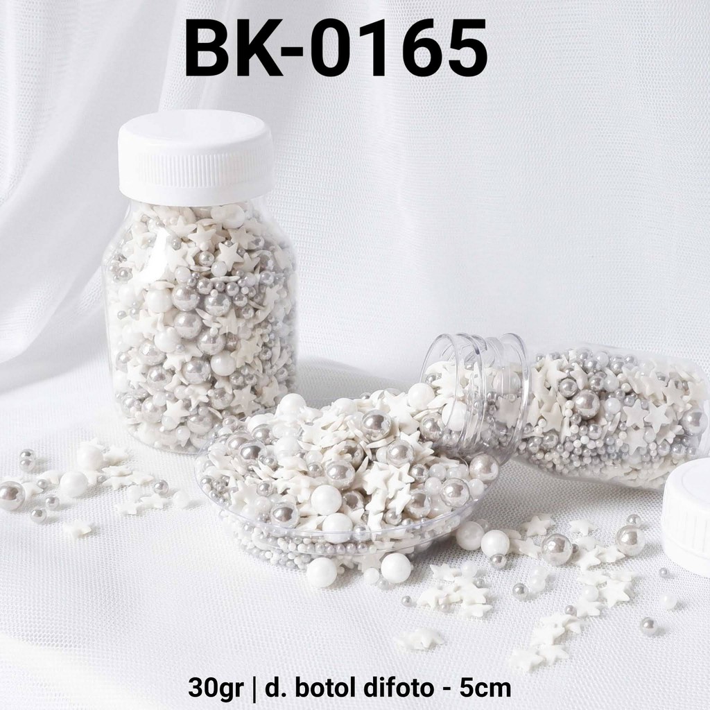 

BK-0165 Sprinkles sprinkle sprinkel 30gr 30 gram bintang mutiara perak yamama baking grosir murah sprinkles cake dekorasi mutiara trimit decoration story sprinklestory sprinklesstory sprinkle story yamama baking