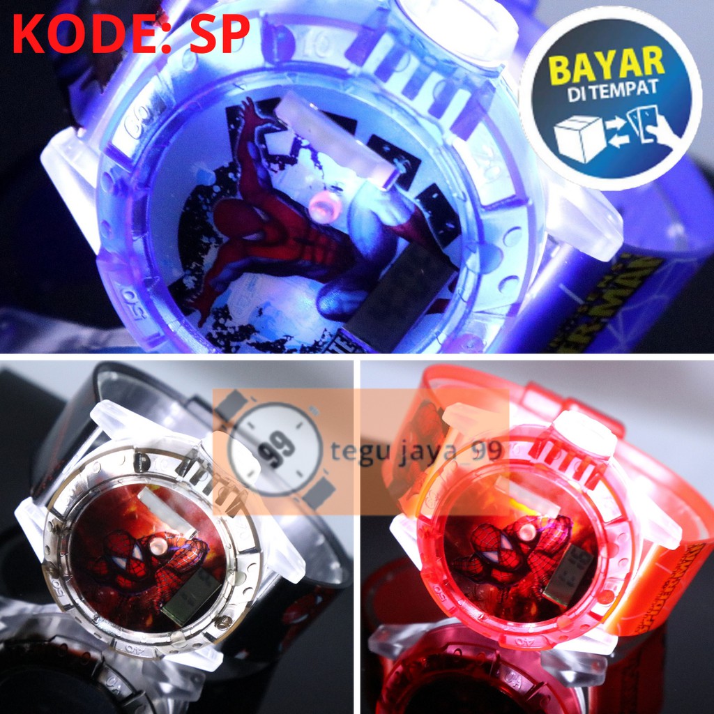 JAM TANGAN FASHION ANAK LAKI LAKI LASER PROYEKTOR DAN MELODI KARAKTER SUPER HERO TG989 GROSIR MURAH