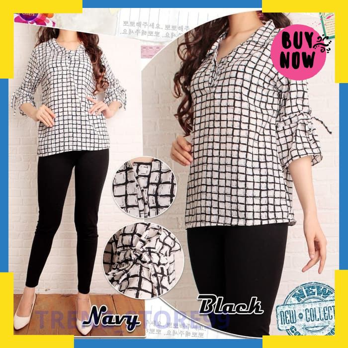 Murah HEM SORAYA PAKAIAN WANITA | BAJU ATASAN WANITA | BLOUSE WANITA IGROSIR - Hitam Elegan