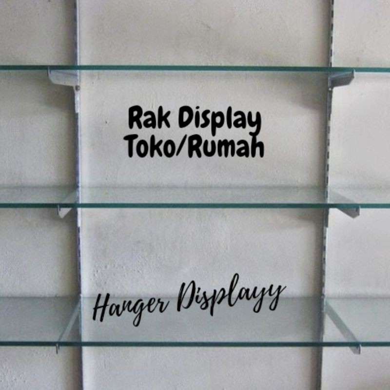 Rak Kaca / Papan buat di dinding 4 Susun/ 4 Tingkat  Rak display Toko / Rak diaplay