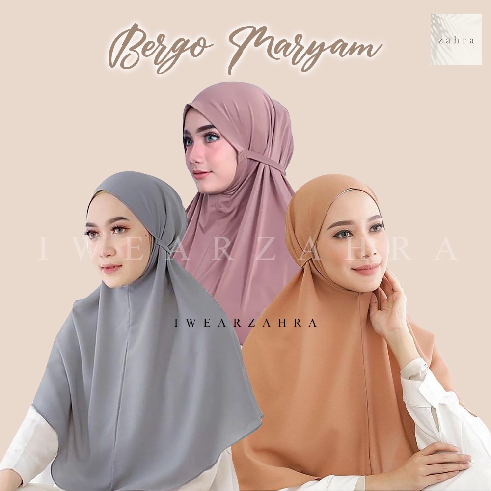 HIJAB MARYAM - Kerudung instan jilbab khimar tali non pet maryam syar'i murah bahan kattun adem lembut