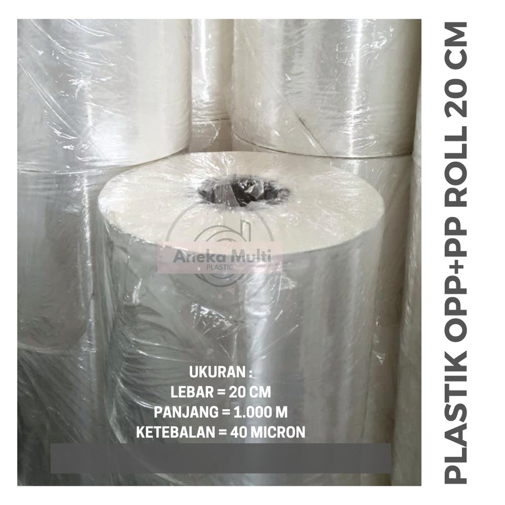 Plastik Roll OPP PP Bening Kemasan Sachet/Renteng 20cmx1000m