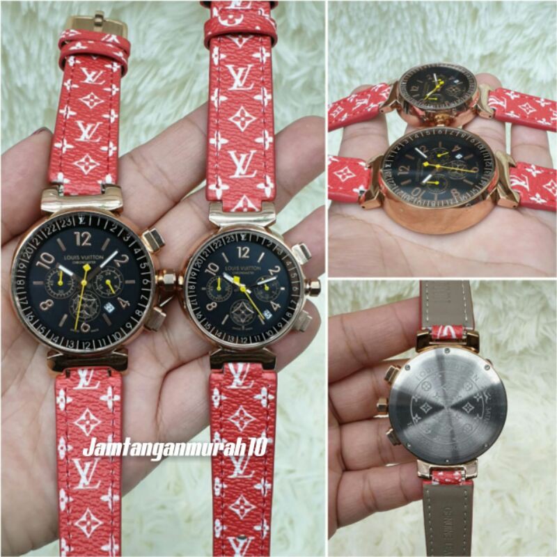 JAM TANGAN COUPLE LV BATRE STAINLESS KUALITAS ORIGINAL