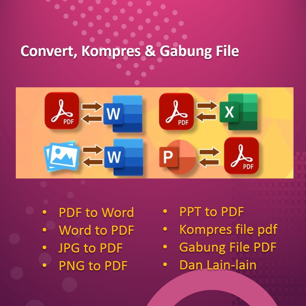 Jual Jasa convert File PDF ke WORD / JPG ke PDF / Kompres PDF / Gabung