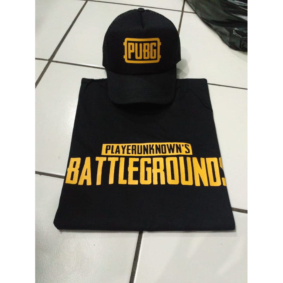 KAOS COMBED 30S PUBG PLUS TOPI TRUCKER BATTLEGROUND BAJU TSHIRT PUBG