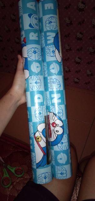 Grosir Murah Wallpaper Dinding Kamar Ruang Indah Bagus Lucu Kartun Anak Biru Doraemon 10 Meter