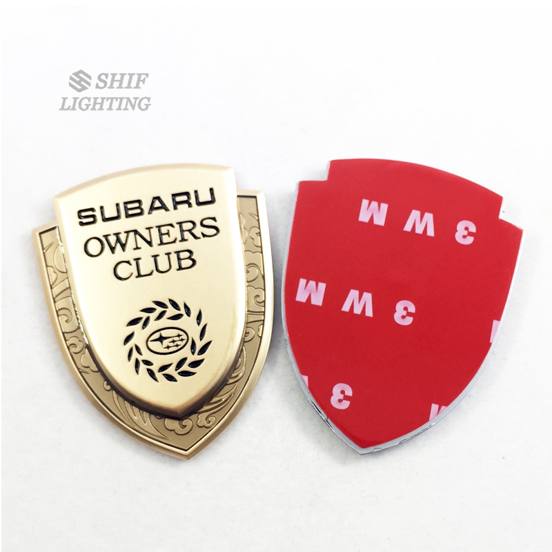 1pc Stiker Emblem Logo Subaru Owners Club Bahan Metal Warna Emas Untuk Dekorasi Mobil Subaru