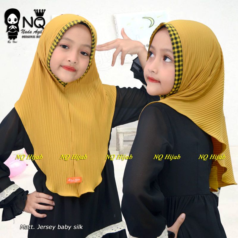 jilbab anak bahan jersey 2-4 tahun