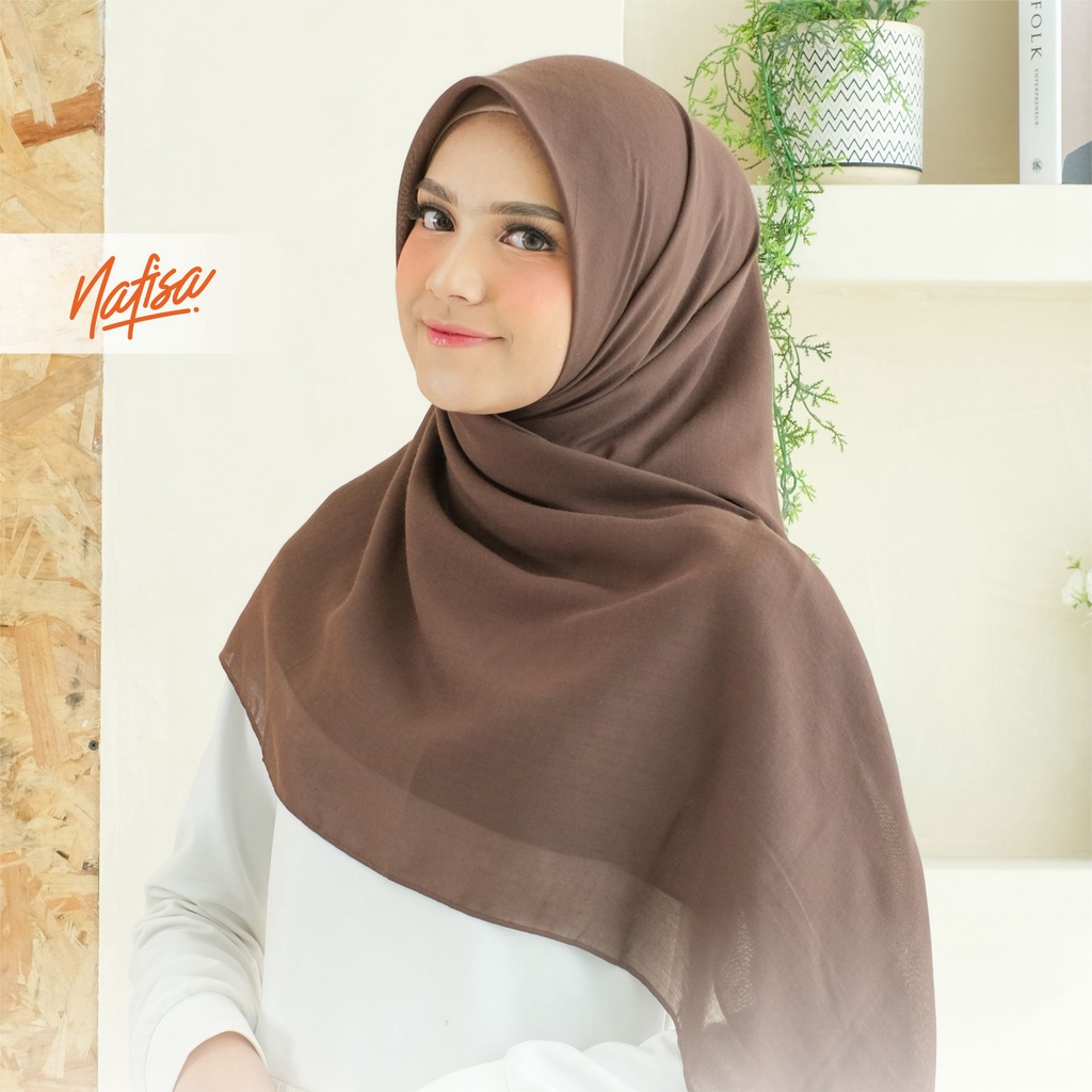 PROMO SCARF | Jilbab Saudia Eksklusif Scarf ALLURA HIjab Segiempat Voal | Kerudung Katun Jahit Tepi Segi Empat Sekolah