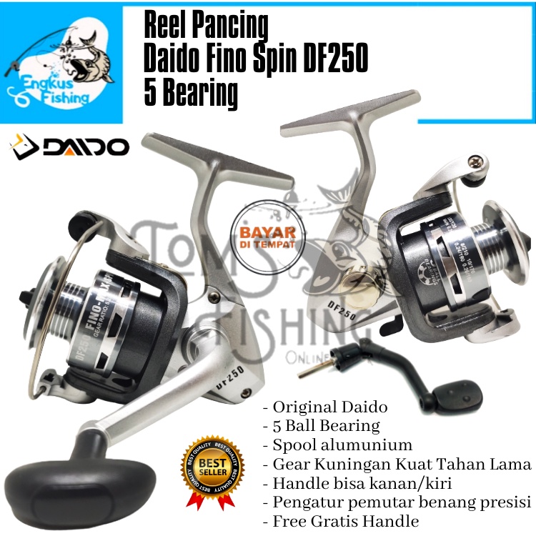 Reel Pancing Daido Fino / Simura Max Spin 250 GRATIS Handle (5 Bearing) Spool Alumunium Murah - Engkus Fishing