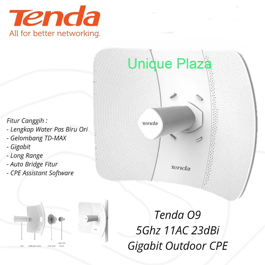 TENDA O9 : 5Ghz 11ac 23dBi GIGABIT 25Km OUTDOOR CPE