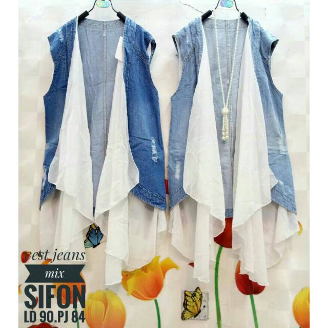 Outer Vest Jeans Mix Sifon