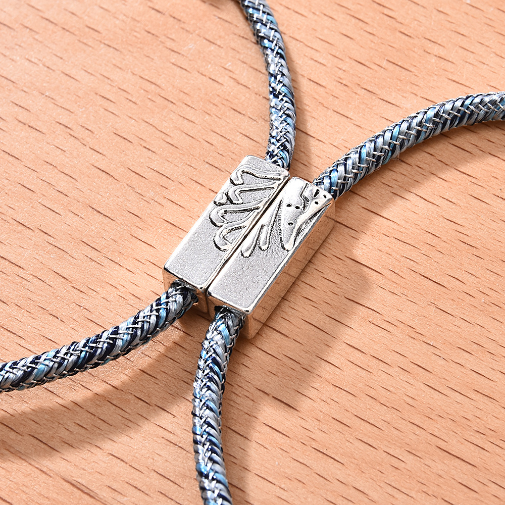 2pcs Gelang Tali Kepang Dengan Magnet Untuk Pasangan