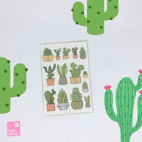 

[BACA DESKRIPSI] STICKER DECORATION PLANT TANAMAN KAKTUS CUTE PASTEL KPOP