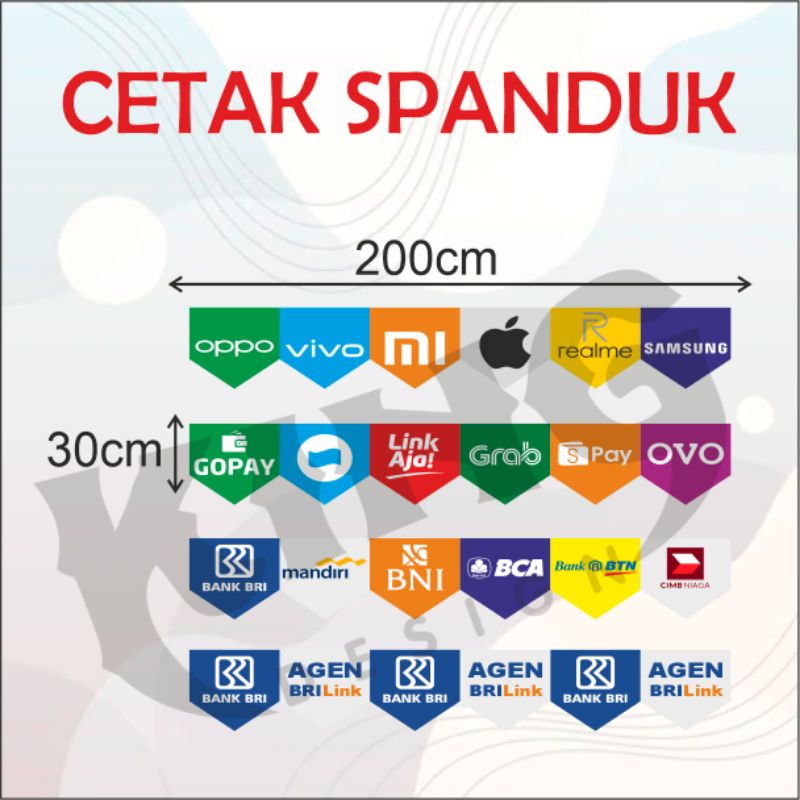 Spanduk/Stiker hiasan counter pulsa/agen BRILink