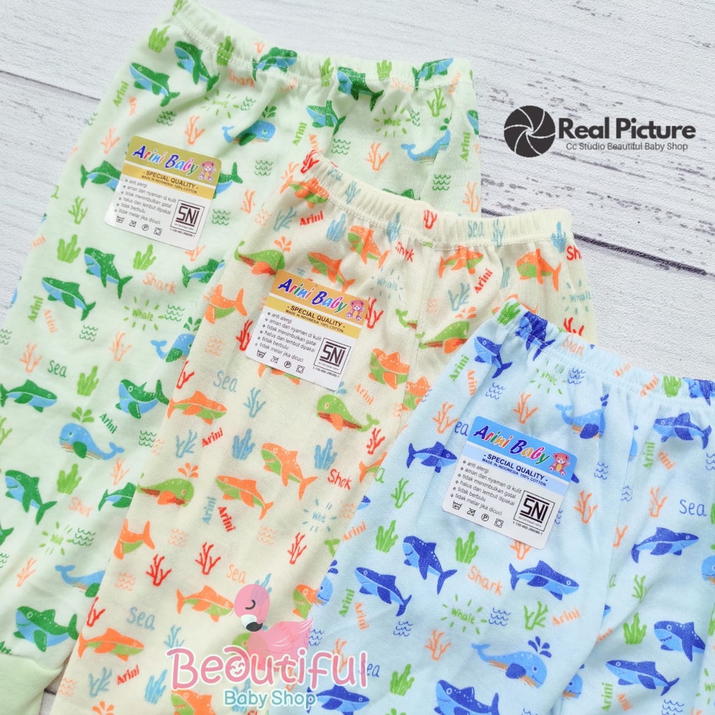 3pcs Celana Panjang Bayi SNI SMLXL Motif Sea / Celana Panjang Bayi Arini Baby / Baby.ou