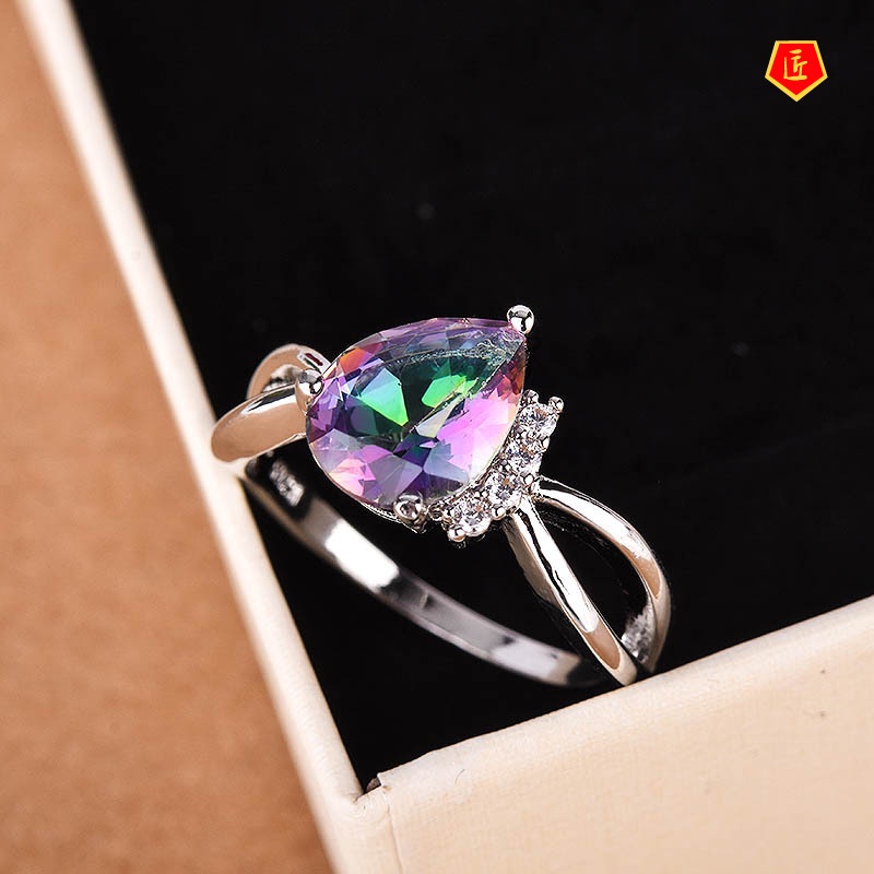 [Ready Stock]Creative Simple Multicolor Gem Ring